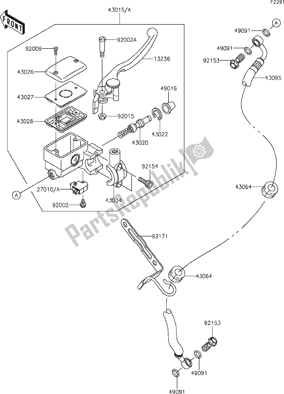 Tutte le parti per il 39 Front Master Cylinder del Kawasaki VN 900 Vulcan Classic 2017