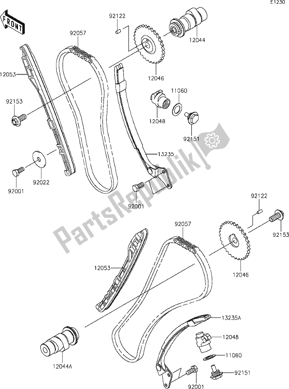 Tutte le parti per il 7 Camshaft(s)/tensioner del Kawasaki VN 900 Vulcan Classic 2017