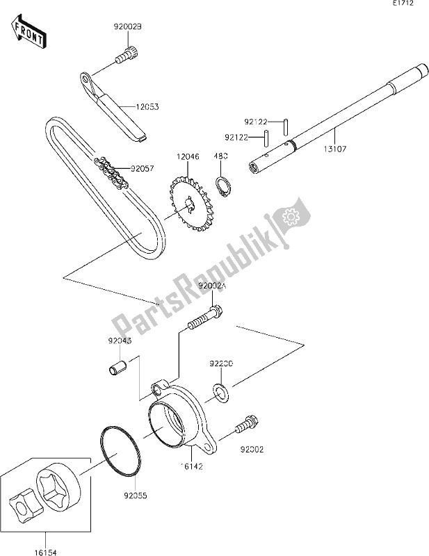 All parts for the 19 Oil Pump of the Kawasaki VN 900 Vulcan Classic 2018