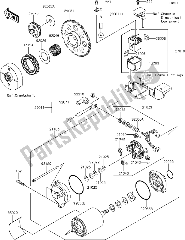 Alle onderdelen voor de 23 Starter Motor van de Kawasaki VN 900 Vulcan Classic 2018