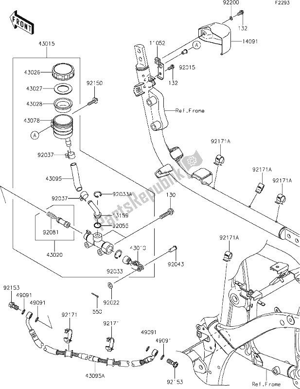 All parts for the 41 Rear Master Cylinder of the Kawasaki VN 900 Vulcan Classic 2018