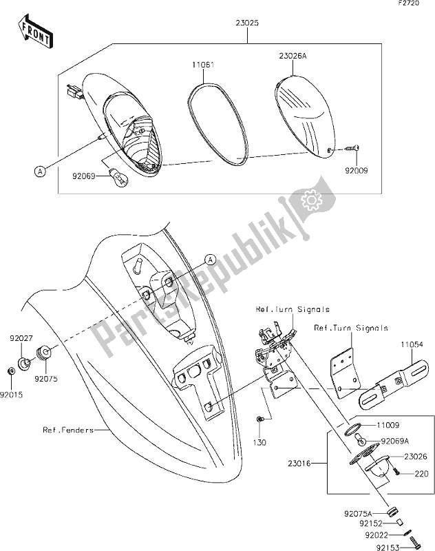 Alle onderdelen voor de 51 Taillight(s) van de Kawasaki VN 900 Vulcan Classic 2018