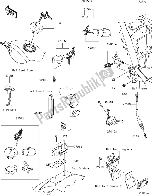 Toutes les pièces pour le 54 Ignition Switch du Kawasaki VN 900 Vulcan Classic 2018