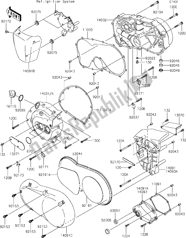 Wszystkie części do 15-1engine Cover(s) Kawasaki VN 900 Vulcan Classic 2019