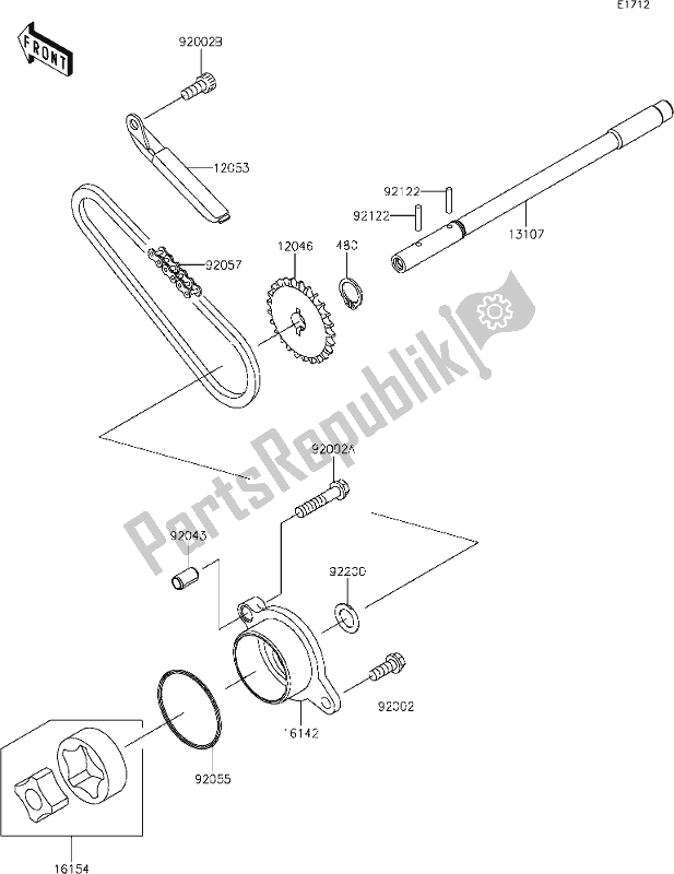 Alle onderdelen voor de 19 Oil Pump van de Kawasaki VN 900 Vulcan Classic 2019