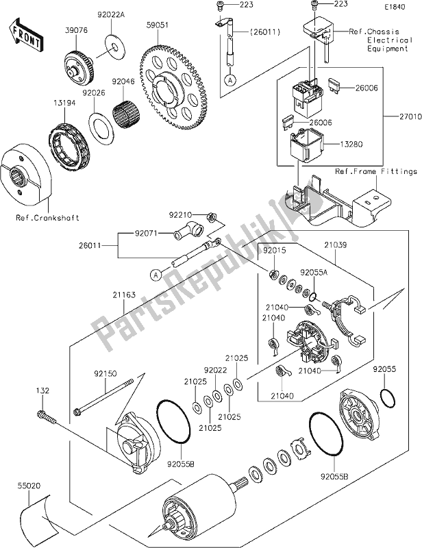 Alle onderdelen voor de 23 Starter Motor van de Kawasaki VN 900 Vulcan Classic 2019