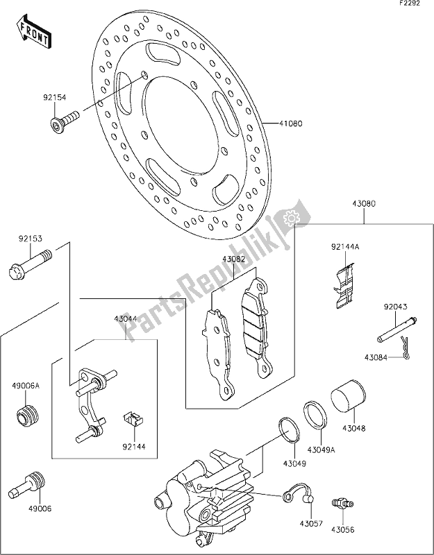 Toutes les pièces pour le 40 Front Brake du Kawasaki VN 900 Vulcan Classic 2019