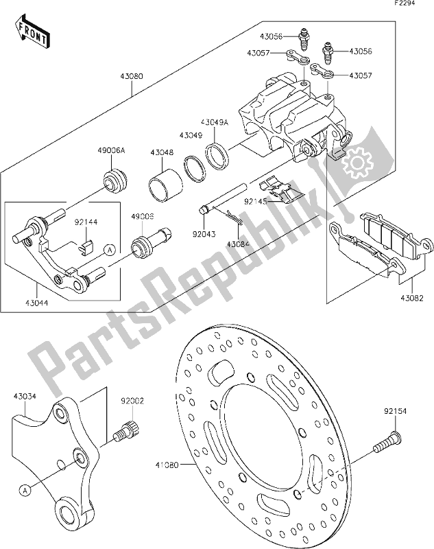 Wszystkie części do 42 Rear Brake Kawasaki VN 900 Vulcan Classic 2019