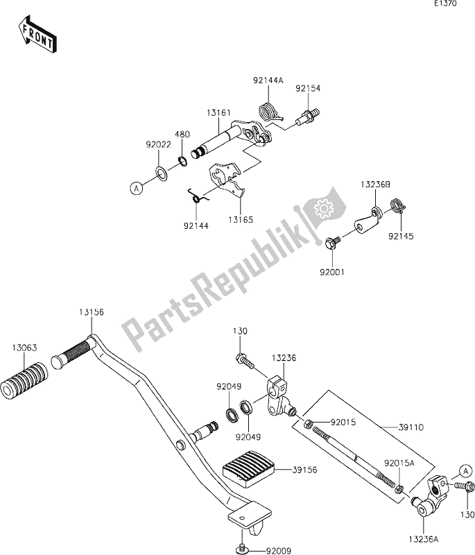 Todas las partes para 12 Gear Change Mechanism de Kawasaki VN 900 Vulcan Classic 2020