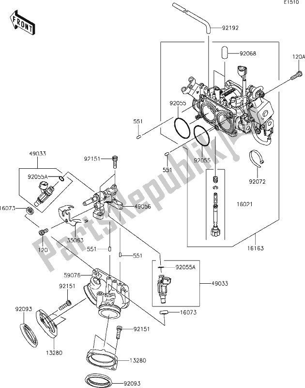 All parts for the 16 Throttle of the Kawasaki VN 900 Vulcan Classic 2020