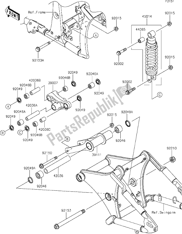 All parts for the 31 Suspension/shock Absorber of the Kawasaki VN 900 Vulcan Classic 2020