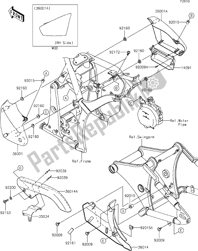 All parts for the 49 Side Covers/chain Cover of the Kawasaki VN 900 Vulcan Classic 2020