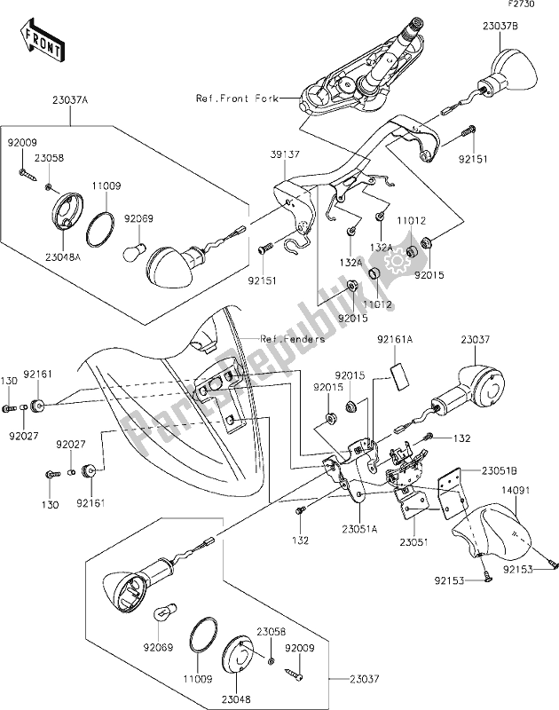 Tutte le parti per il 52 Turn Signals del Kawasaki VN 900 Vulcan Classic 2020