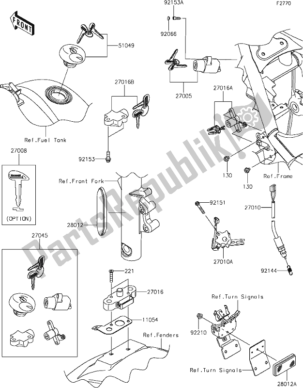 All parts for the 54 Ignition Switch of the Kawasaki VN 900 Vulcan Classic 2020