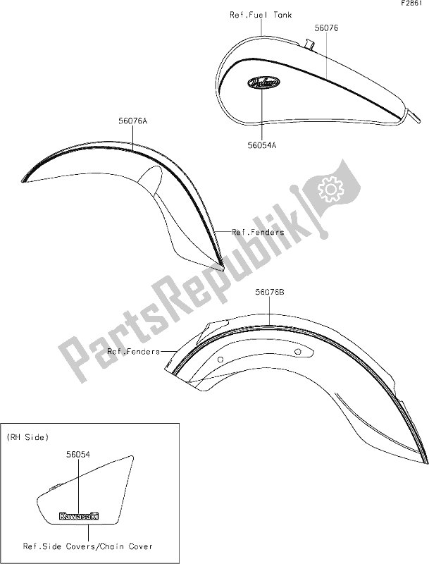 Todas las partes para 57 Decals de Kawasaki VN 900 Vulcan Classic 2020