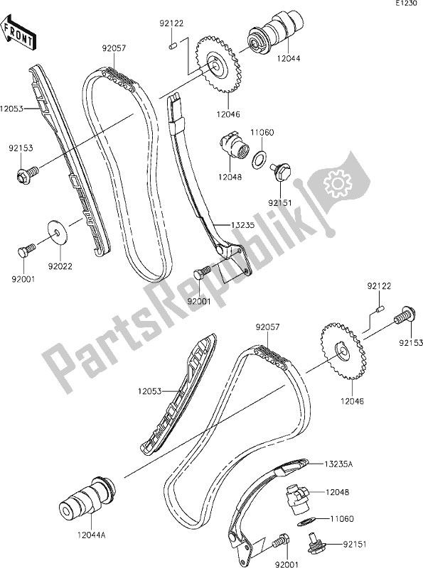 All parts for the 7 Camshaft(s)/tensioner of the Kawasaki VN 900 Vulcan Classic 2020