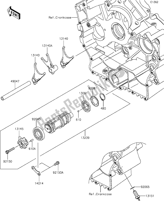 Todas las partes para 11 Gear Change Drum/shift Fork(s) de Kawasaki VN 900 Vulcan Classic 2021