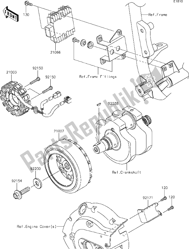 Alle onderdelen voor de 21 Generator van de Kawasaki VN 900 Vulcan Classic 2021