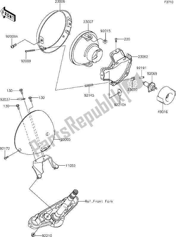 All parts for the 50 Headlight(s) of the Kawasaki VN 900 Vulcan Classic 2021