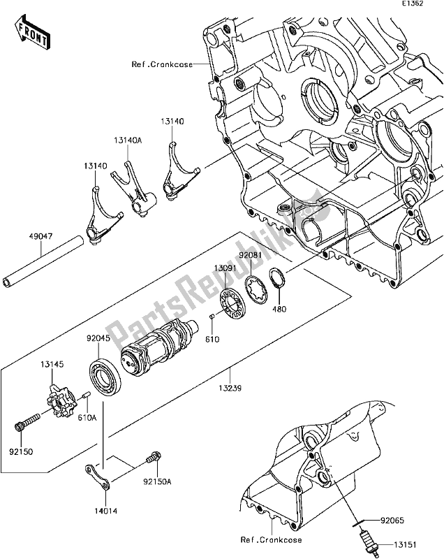 Tutte le parti per il B-14gear Change Drum/shift Fork(s) del Kawasaki VN 900 Vulcan Custom 2017