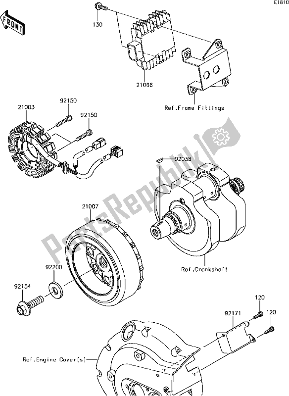 All parts for the C-13generator of the Kawasaki VN 900 Vulcan Custom 2017