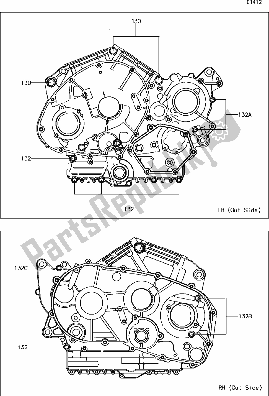 All parts for the C-5 Crankcase Bolt Pattern of the Kawasaki VN 900 Vulcan Custom 2017