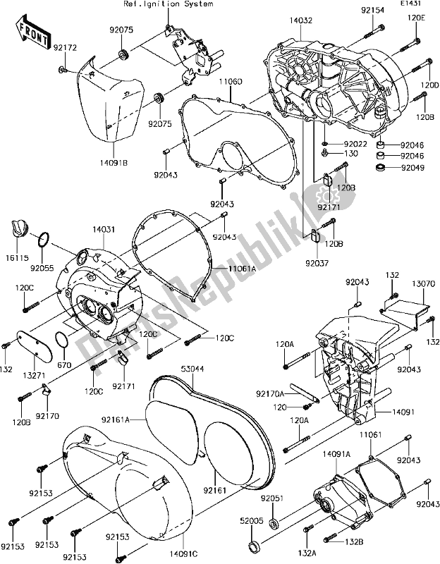 All parts for the C-6 Engine Cover(s)(1/2) of the Kawasaki VN 900 Vulcan Custom 2017