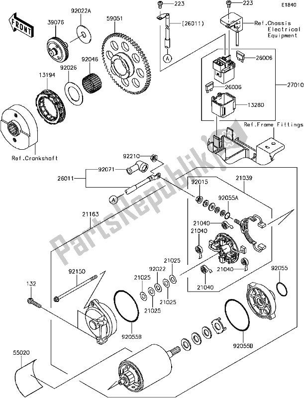 All parts for the D-3 Starter Motor of the Kawasaki VN 900 Vulcan Custom 2017