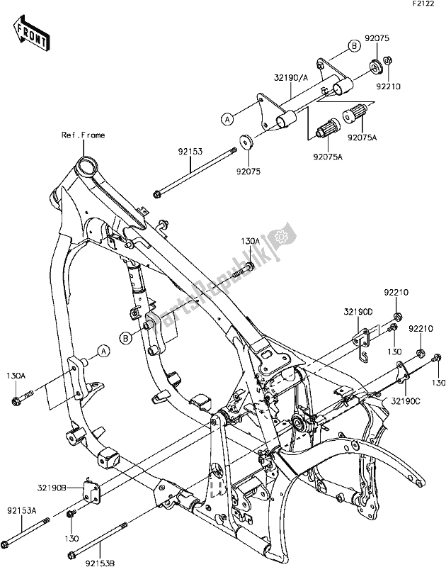 Tutte le parti per il E-4 Engine Mount del Kawasaki VN 900 Vulcan Custom 2017