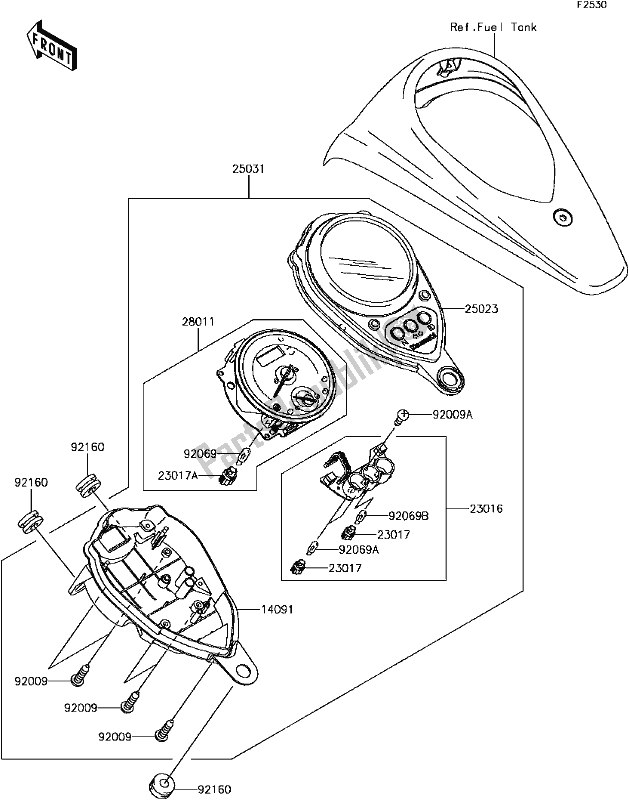 All parts for the F-11meter(s) of the Kawasaki VN 900 Vulcan Custom 2017