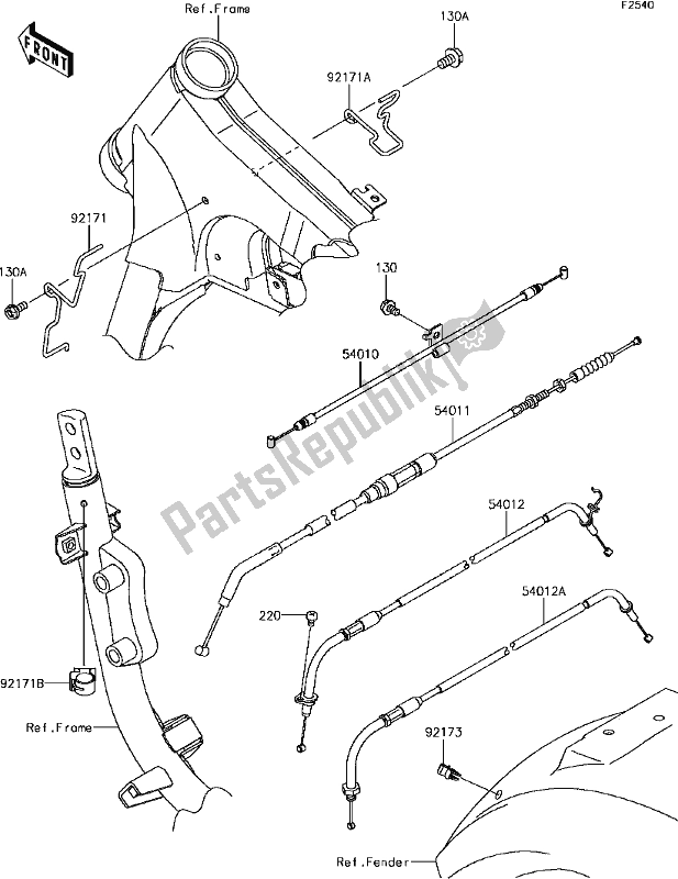 All parts for the F-12cables of the Kawasaki VN 900 Vulcan Custom 2017