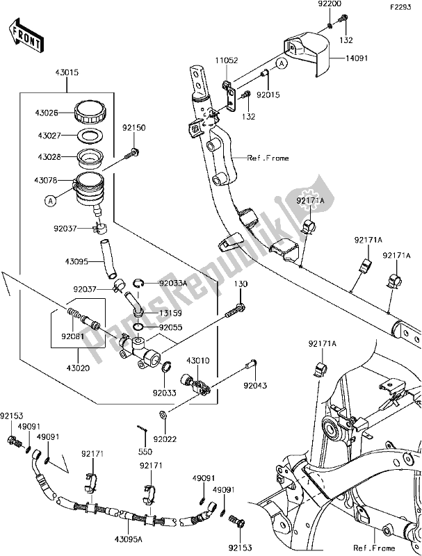 Tutte le parti per il F-5 Rear Master Cylinder del Kawasaki VN 900 Vulcan Custom 2017