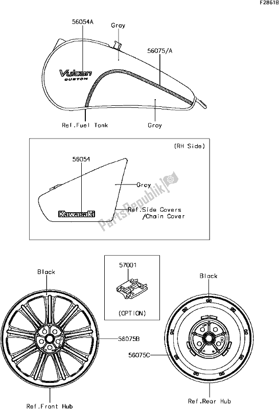 All parts for the G-11decals(gray/gray)(chf) of the Kawasaki VN 900 Vulcan Custom 2017