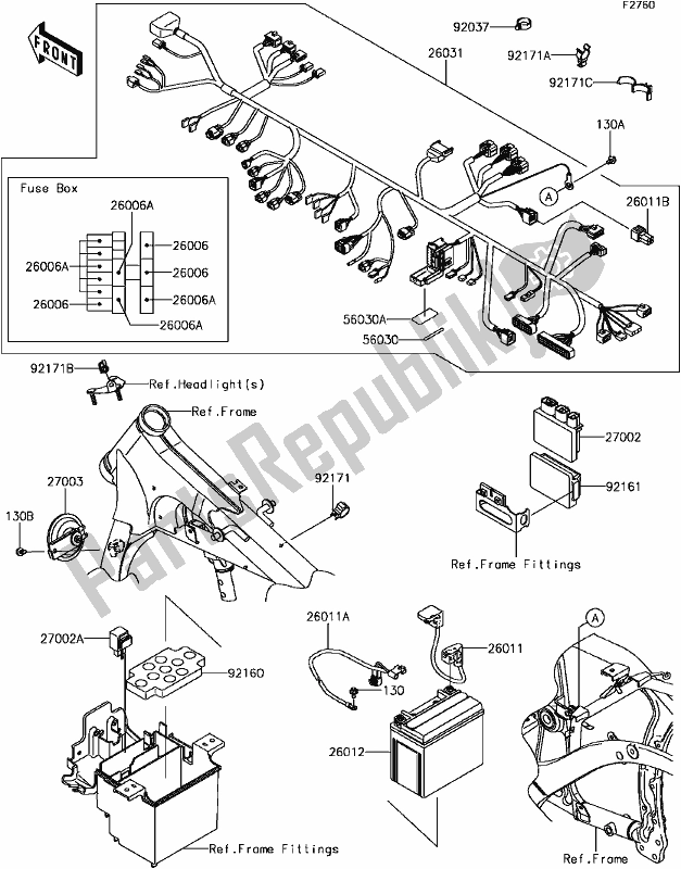 Tutte le parti per il G-5 Chassis Electrical Equipment del Kawasaki VN 900 Vulcan Custom 2017