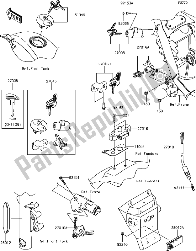 All parts for the G-6 Ignition Switch of the Kawasaki VN 900 Vulcan Custom 2017