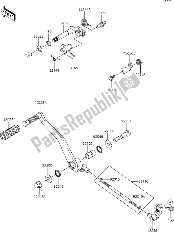 Todas las partes para 12 Gear Change Mechanism de Kawasaki VN 900 Vulcan Custom 2017