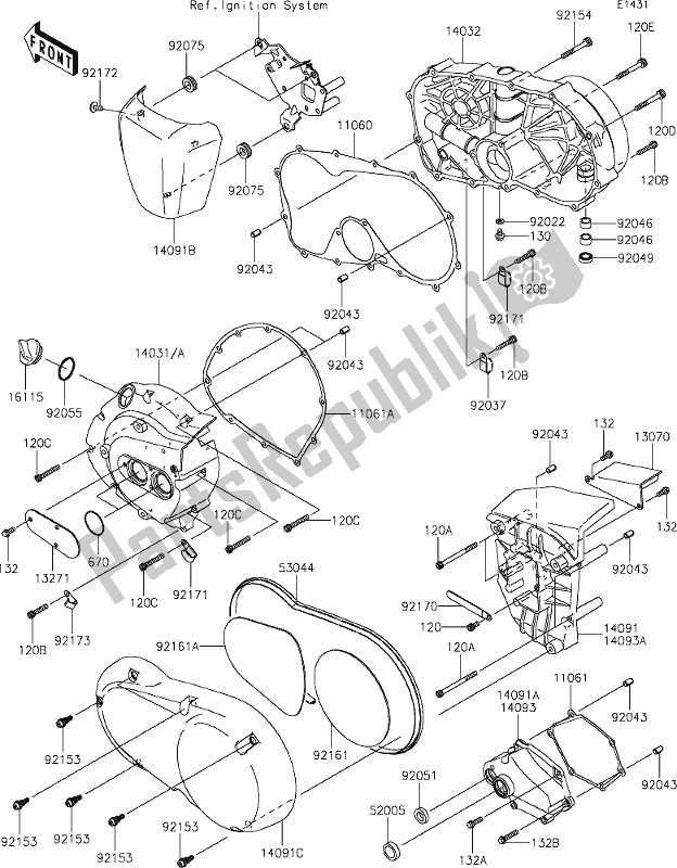 All parts for the 15-1engine Cover(s) of the Kawasaki VN 900 Vulcan Custom 2017