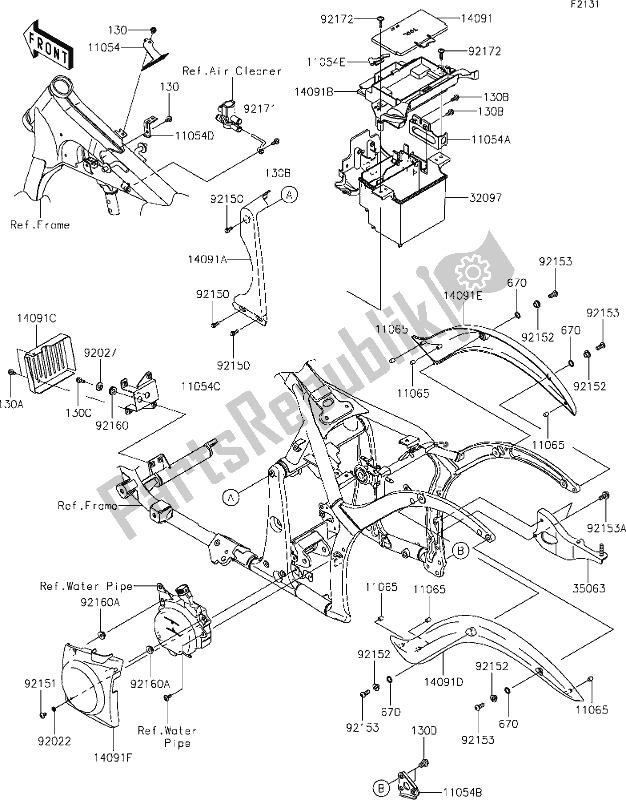 Todas as partes de 29 Frame Fittings do Kawasaki VN 900 Vulcan Custom 2017