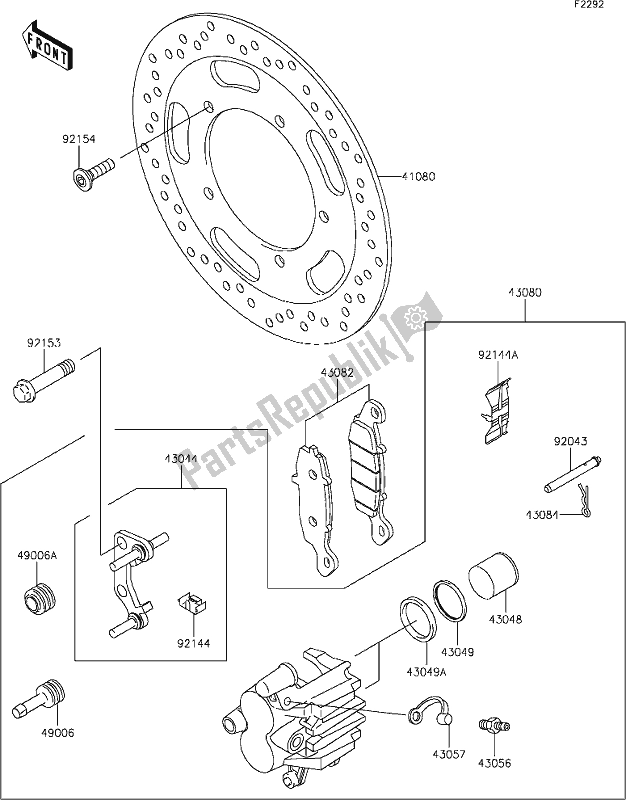 Todas las partes para 40 Front Brake de Kawasaki VN 900 Vulcan Custom 2017