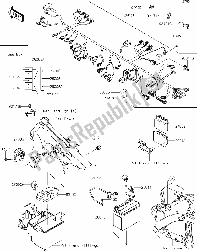 Todas las partes para 53 Chassis Electrical Equipment de Kawasaki VN 900 Vulcan Custom 2017