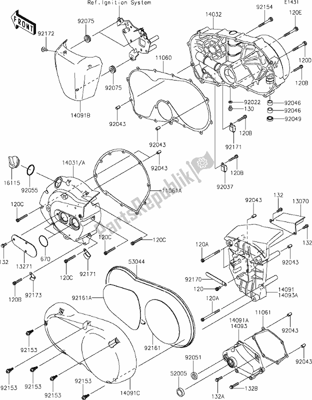 Tutte le parti per il 15 Engine Cover(s) del Kawasaki VN 900 Vulcan Custom 2018