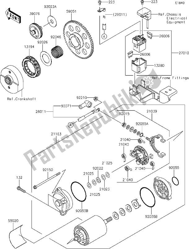 All parts for the 23 Starter Motor of the Kawasaki VN 900 Vulcan Custom 2018