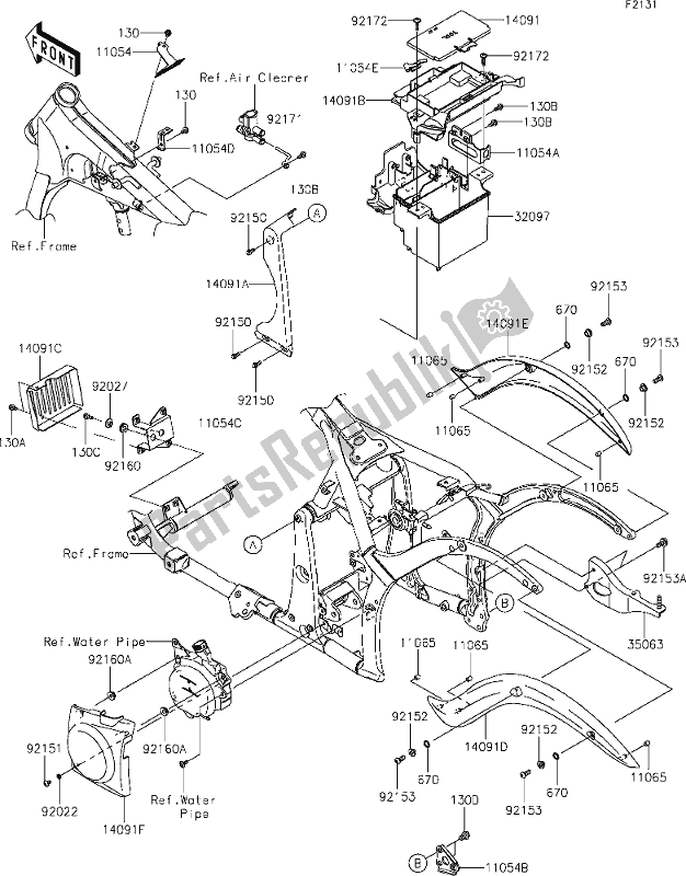 Tutte le parti per il 29 Frame Fittings del Kawasaki VN 900 Vulcan Custom 2018