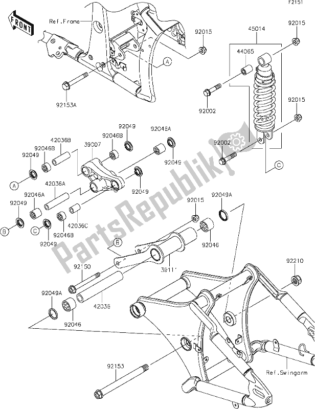 Tutte le parti per il 31 Suspension/shock Absorber del Kawasaki VN 900 Vulcan Custom 2018