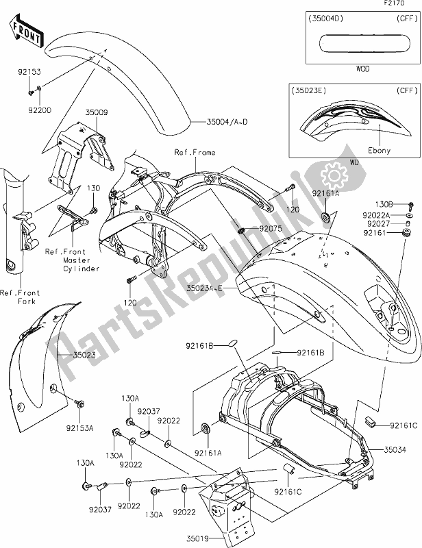 Tutte le parti per il 33 Fenders del Kawasaki VN 900 Vulcan Custom 2018