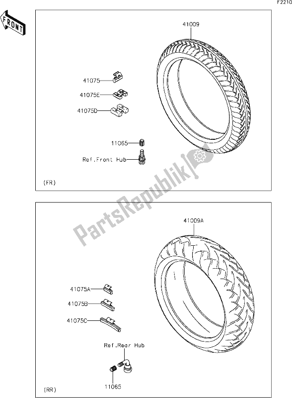 Tutte le parti per il 35 Tires del Kawasaki VN 900 Vulcan Custom 2018