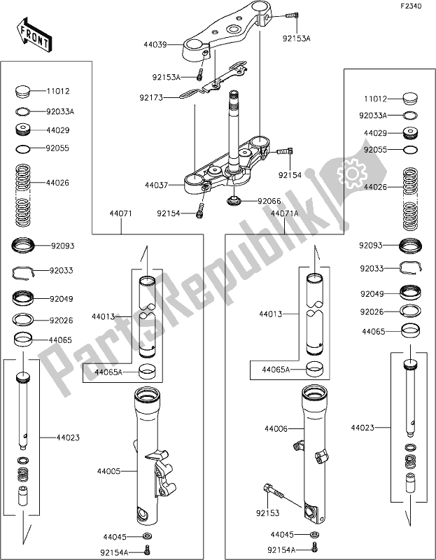 Tutte le parti per il 44 Front Fork del Kawasaki VN 900 Vulcan Custom 2018