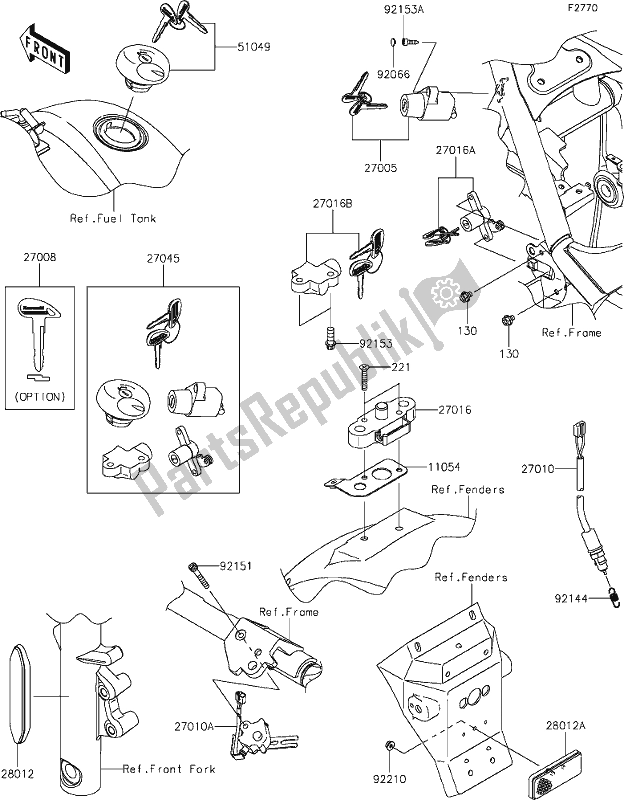 All parts for the 54 Ignition Switch of the Kawasaki VN 900 Vulcan Custom 2018