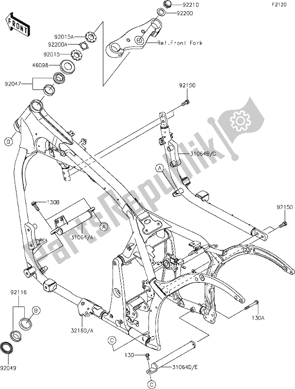 Todas las partes para 27 Frame de Kawasaki VN 900 Vulcan Custom 2019