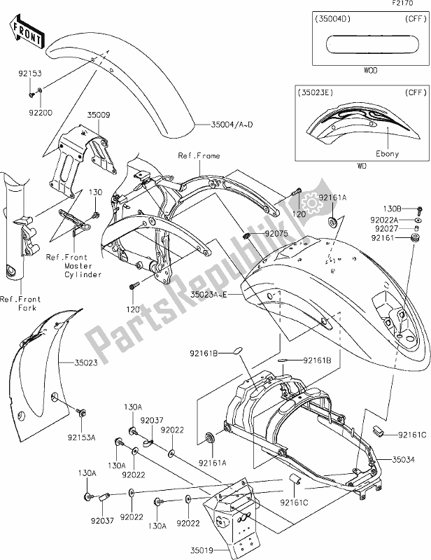 Wszystkie części do 33 Fenders Kawasaki VN 900 Vulcan Custom 2019